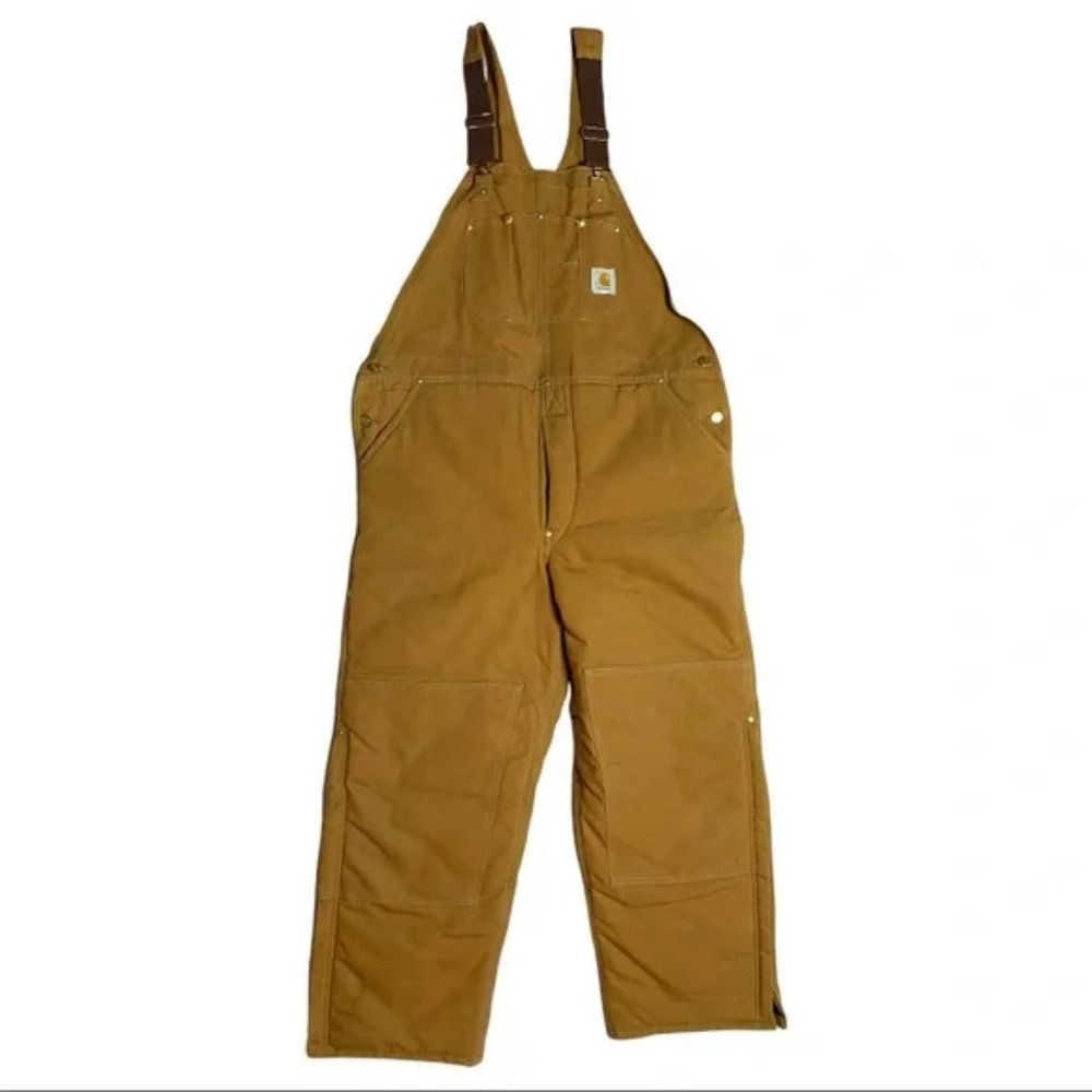 Carhartt 48X30 Bib Overalls Brown 100% Cotton